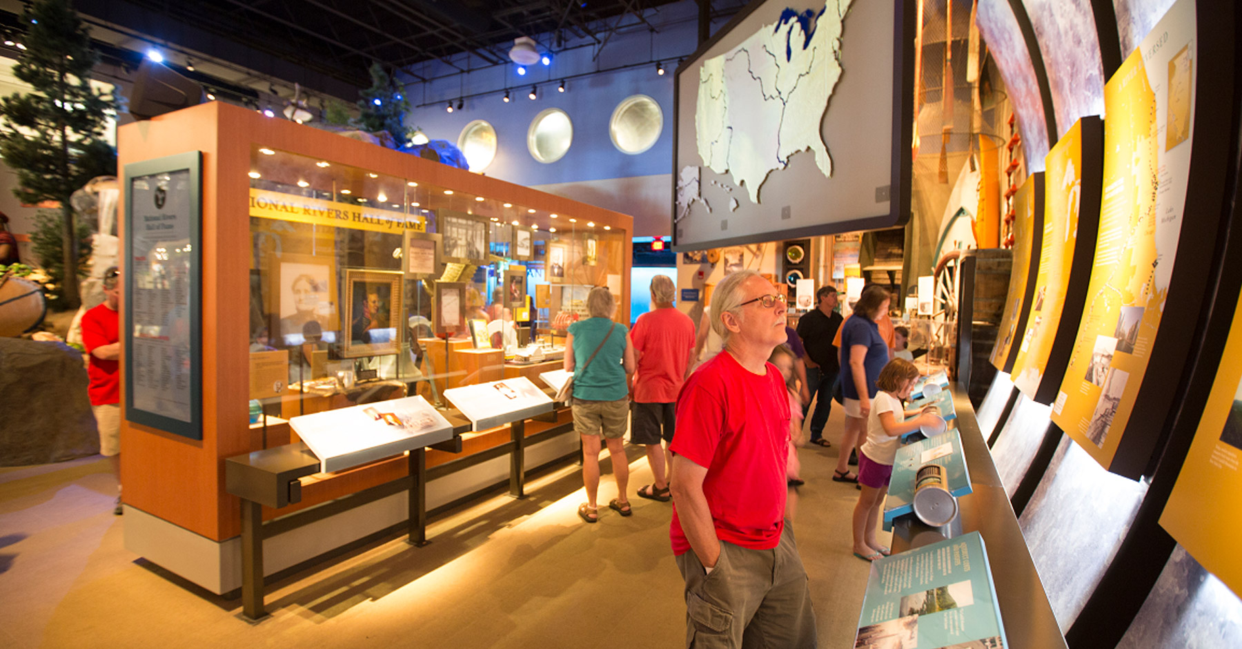 Guests enjoying exhibits