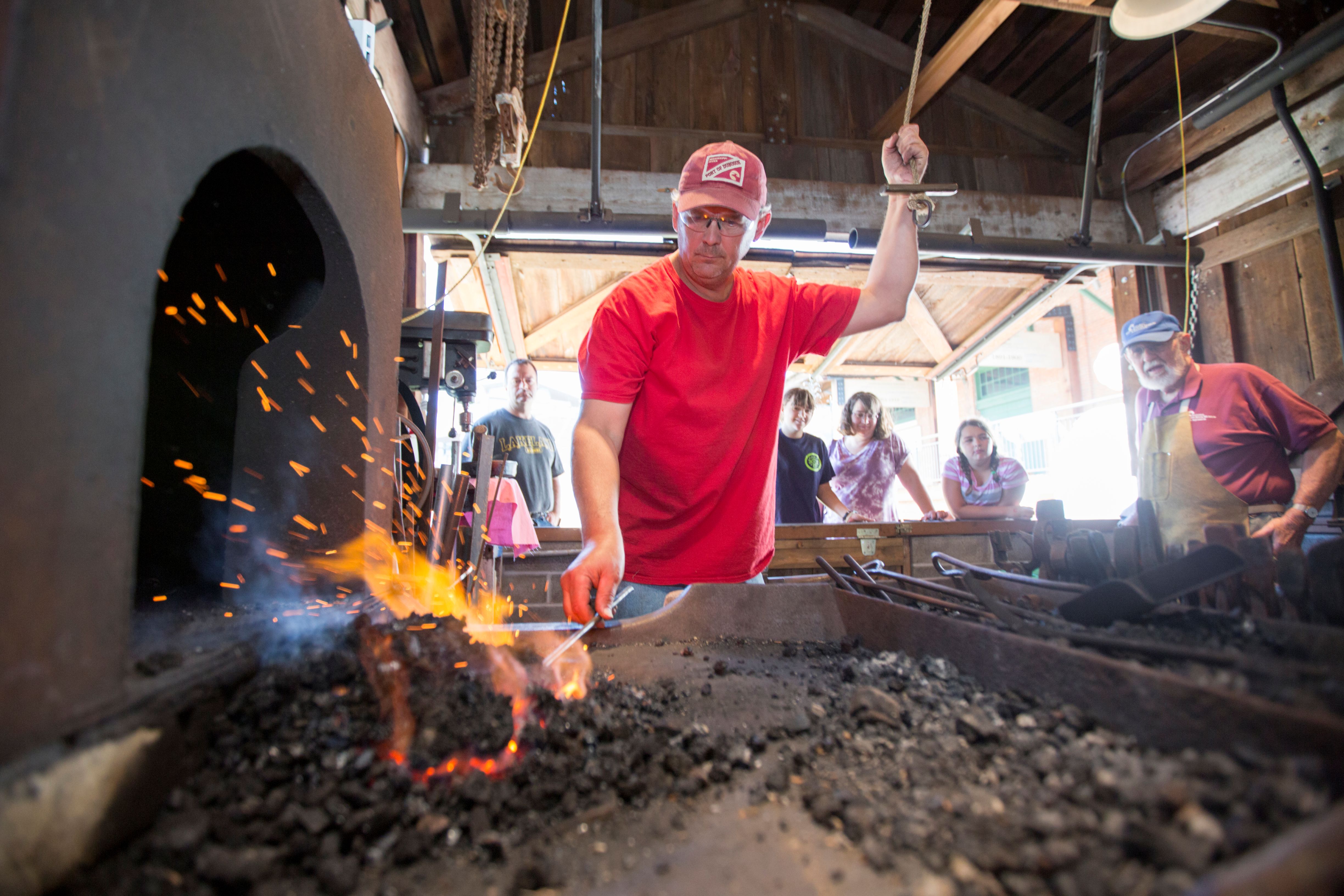blacksmith working