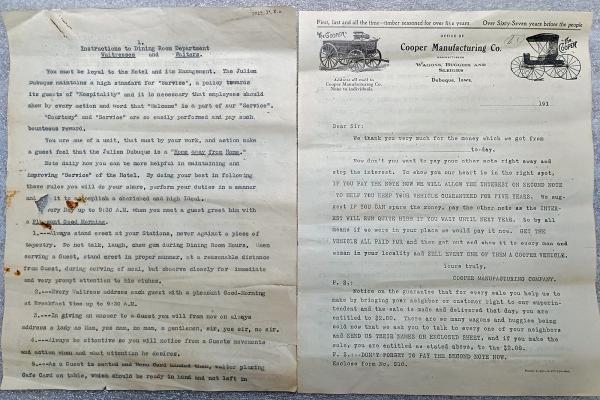 Hotel Julien Dubuque Dining Instructions