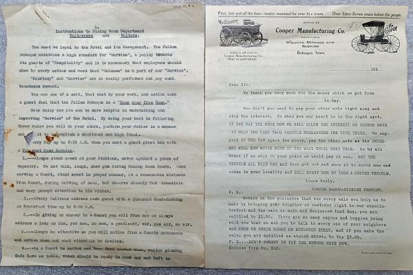 Hotel Julien Dubuque Dining Instructions