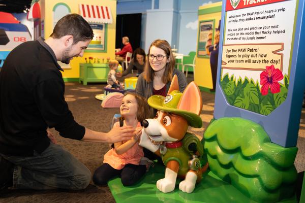 Family enjoying exhibit