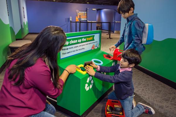 Guests learning about recycling