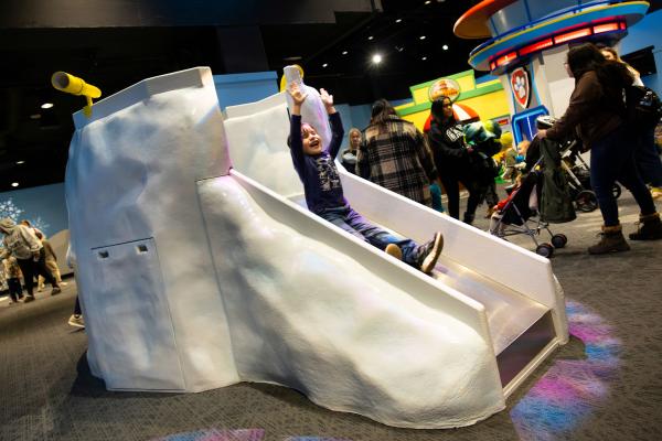 Little boy on a slide