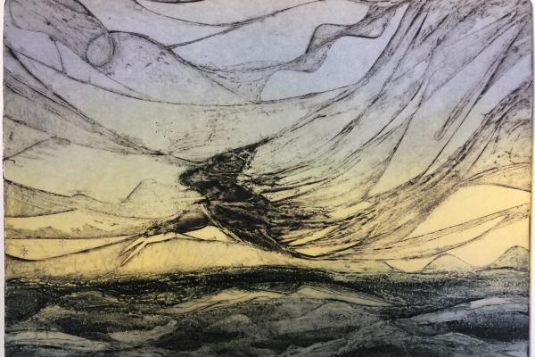 collagraph of a bird