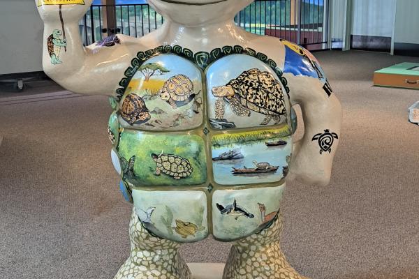 waving turtle sculpture
