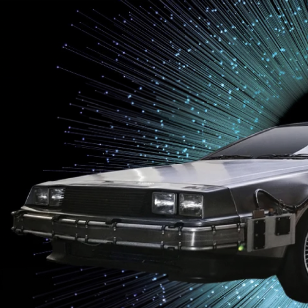 full-scale replica of the Delorean Time Machine