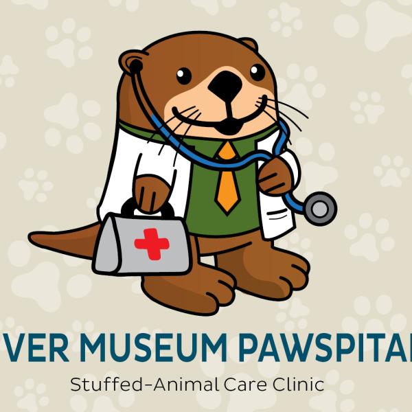 The River Museum Pawspital logo featuring Sippi the Otter dressed as a doctor