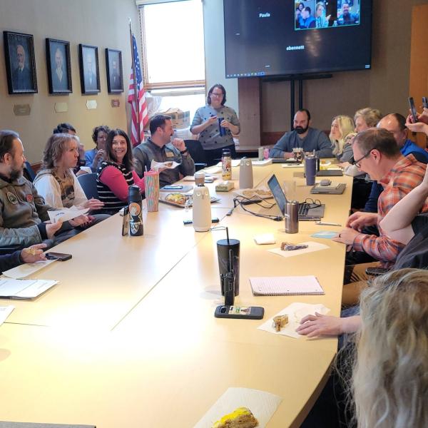 staff in a meeting