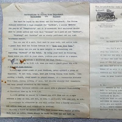 Hotel Julien Dubuque Dining Instructions