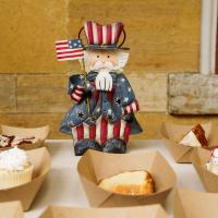 small patriotic statue with ice cream
