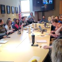 staff in a meeting